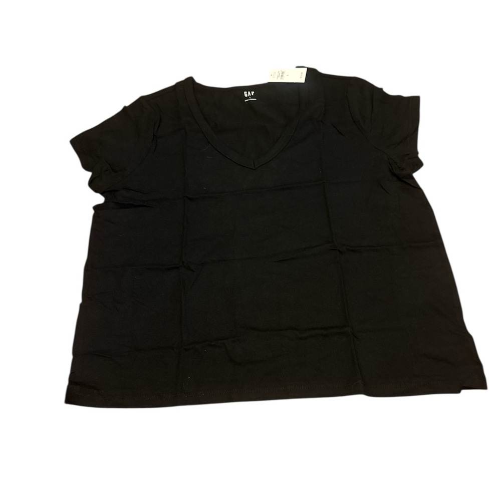 GAP Black V-Neck Short Sleeve Tee